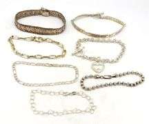 Vintage 925 sterling silver group lot of 7 bracelets