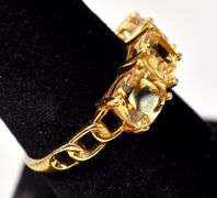 Citrine and CZ Gemstone Ring in Sterling Silver