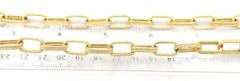 14kt Yellow gold Textured double link paperclip chain