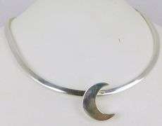 Vintage Mexican Sterling Crescent Moon Neckpiece
