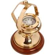 Brass Marine Compass with Wooden Base