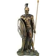 Legendary Spartan Warrior Statue Set Verdigris Bronze Finish