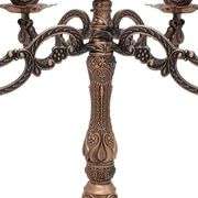 5-Candle Metal Candelabra Red Bronze Candle Holder