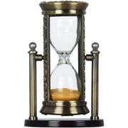 Vintage Bronze Embossed Hourglass with Golden Sand