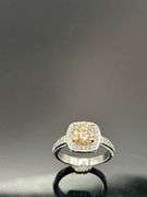 Dazzling 14 K White Gold Plate 3.05 Ct Yellow Fire Moissanite Ring