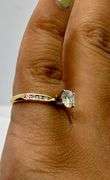 14K Two-tone Gold Round Brilliant Cut Diamond Engagement Ring