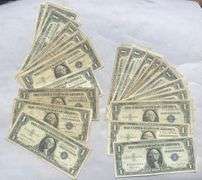 21 Mixed Series $1 Silver Certificates