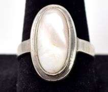 Mother of Pearl Gemstone Ring in Sterling Silver