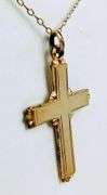 Early Gold Filled Large Cross & Chain