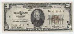High end 1929 Series $20 National Currency Note of Richmond, VA (E)