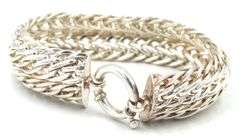 925 Sterling silver mesh braided bracelet
