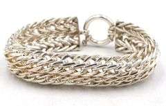 925 Sterling silver mesh braided bracelet