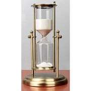 Handblown Metal & Acrylic Golden Hourglass Timer
