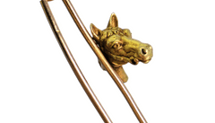 Vintage Horse Pin Brooch - 18K (750) Yellow Gold 7.8 Grams