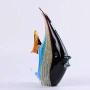 Hand-Blown Blue Glass Fish Sculpture