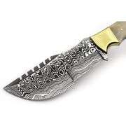 Damascus Steel Buffalo Bone Handle Knife