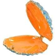 Hand Painted Rhinestone Shell Style Jewelry Trinket Box