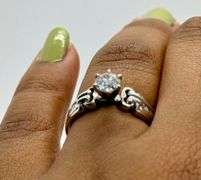 Round Brilliant Cut Platinum Lab Diamond Engagement Ring