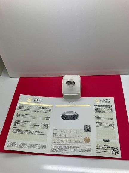 certified 14k white gold diamond ring / band