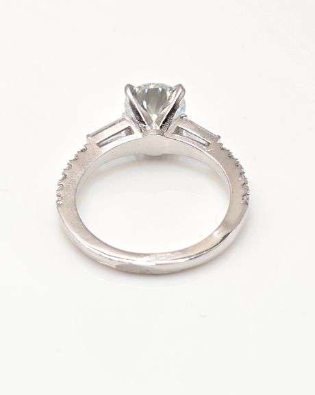 14 Kt White Gold Plate 2.25 Ct VVs1 White H-I Fire Moissanite Ring