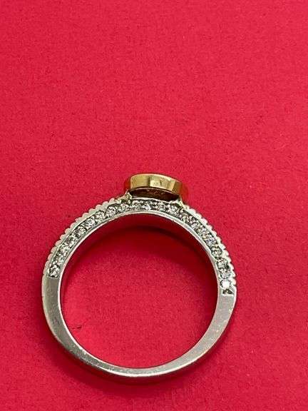 CERTIFIED BRAND NEW 14K WHITE AND YELLOW GOLD DIAMOND ENGAGEMENT RING