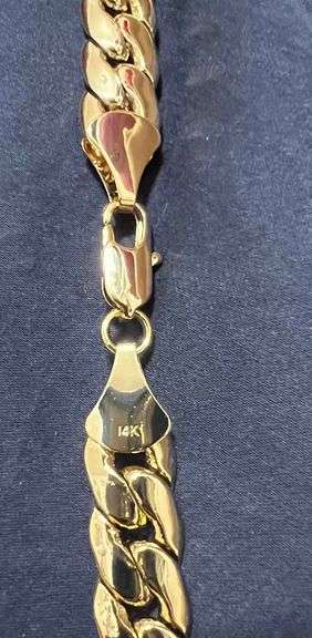 Limited Huge 168.8 Grams MLB 14 Kt Gold Plate Cuban Link Chain