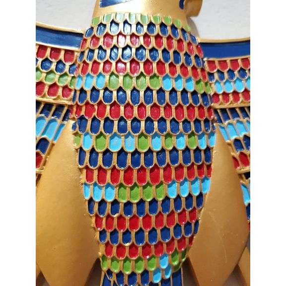 15 Inch Full Color Horus Egyptian Wall Plaque Sculpture