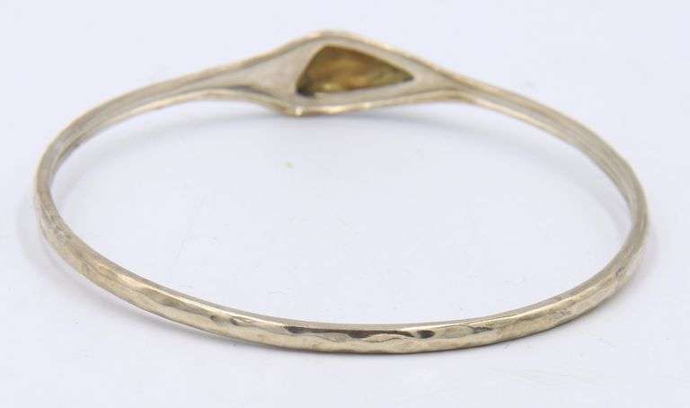 Vintage 925 Sterling Silver Signed Turquoise Bangle