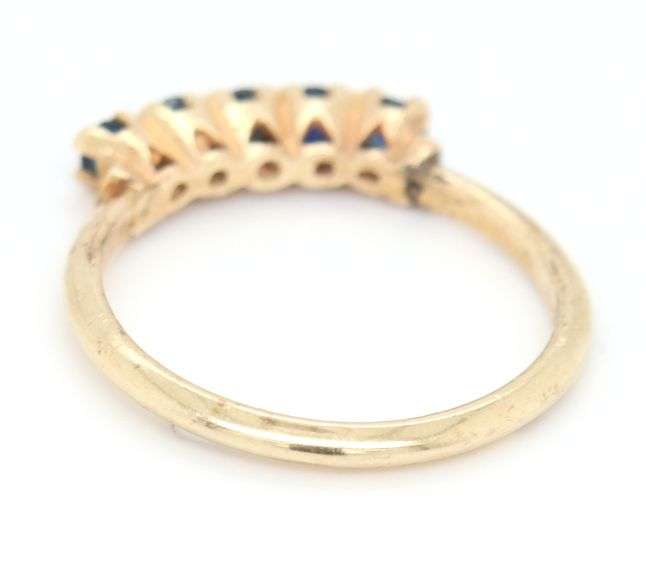 Useful 14K YG Band with Sapphires