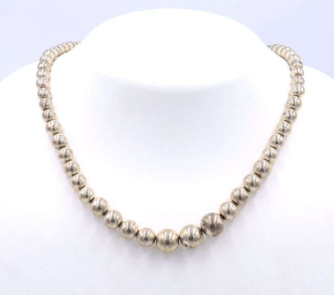 925 Sterling Silver Ball Link Chain Necklace