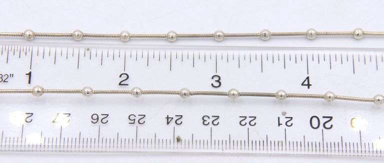 Italian 925 Sterling Silver Ball Snake Chain Necklace