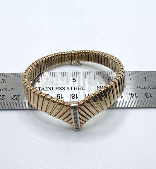 Italian 18K yellow gold diamond bracelet