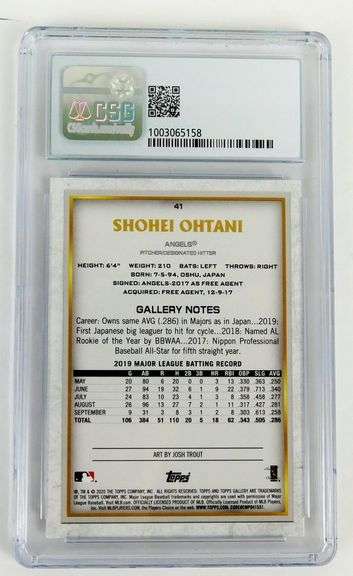 Shohel Ohtani Baseball Card, Mint 9