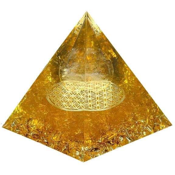 Crystal Pyramid with Citrine and White Crystal