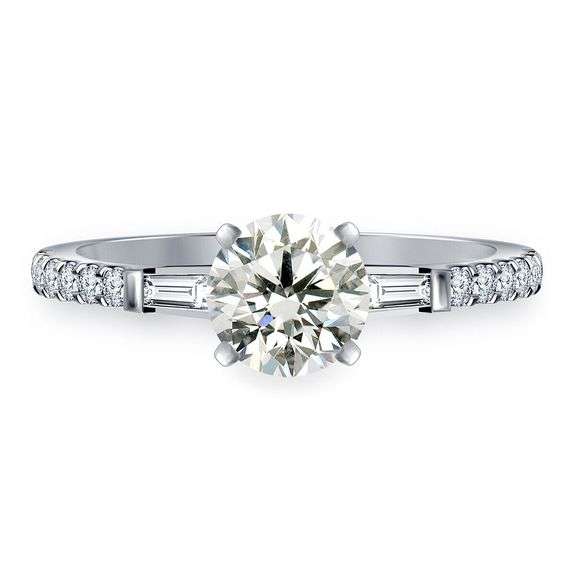 14 Kt White Gold Plate 2.25 Ct VVs1 White H-I Fire Moissanite Ring