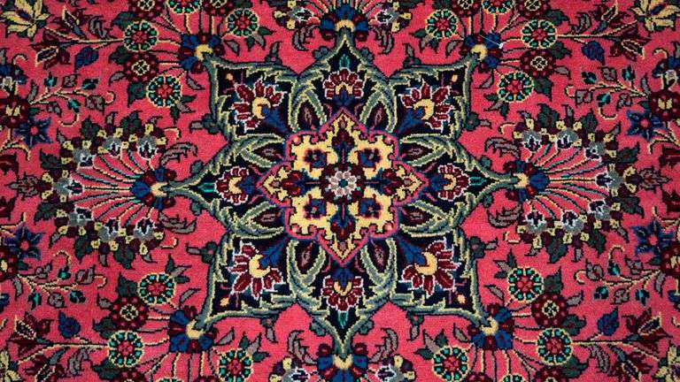 Handmade Persian Mehraban 8.1x8.6