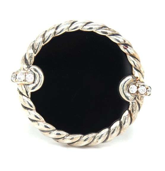 David Yurman Elements black onyx and diamond ring