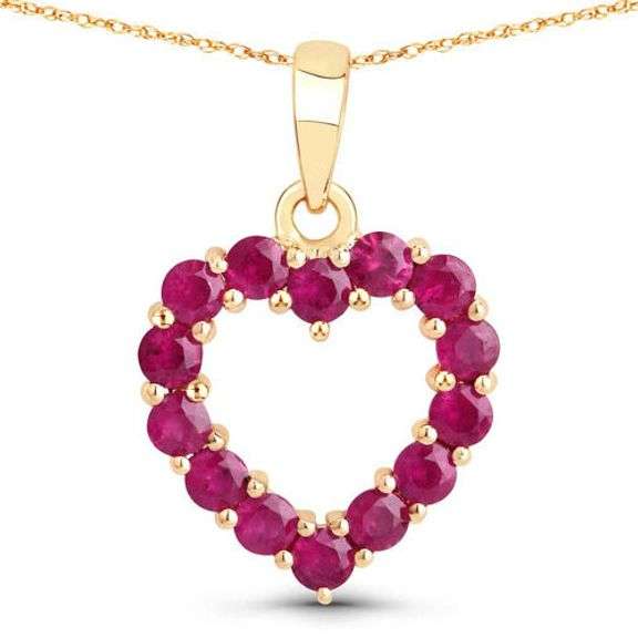 Genuine Ruby Pendant in 10K Yellow Gold