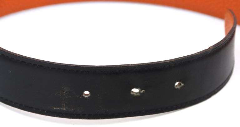 Hermes Reversible leather strap H buckle belt