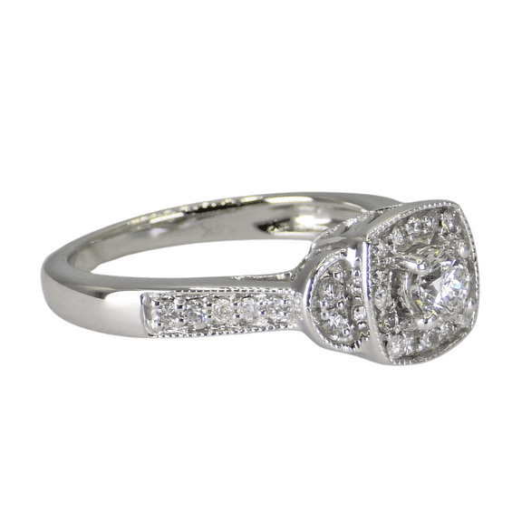 14k (585) White Gold Natural Diamond Ring