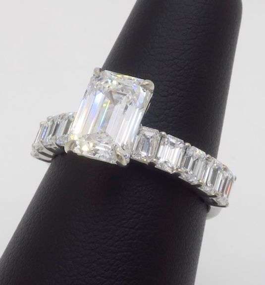 3.54CTW Certified Emerald Cut Diamond Ring