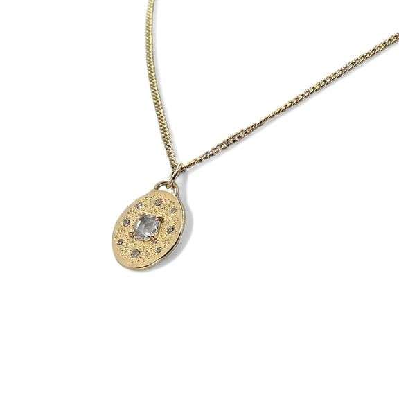 GIA Certified 14k (585) Yellow Gold Natural Diamond Necklace