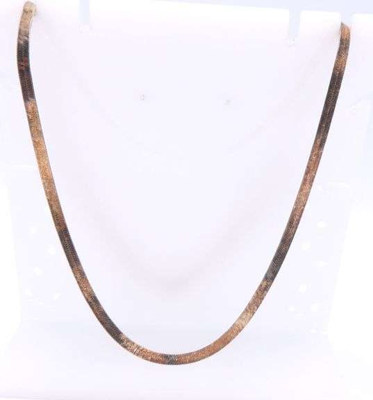 Italian 925 Sterling Silver Herringbone Chain Necklace