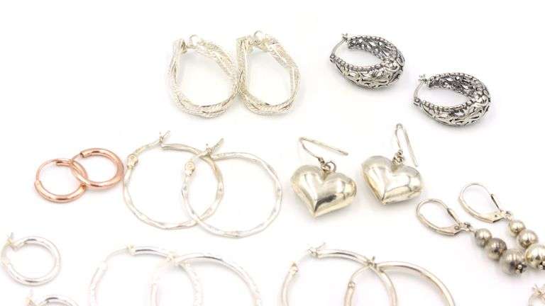 Group lot of Vintage 925 sterling silver earrings