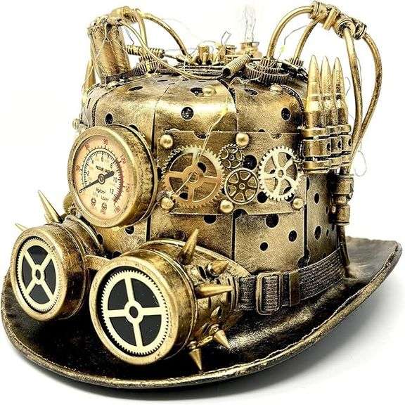 Time Travelers Metallic Top Hat with LED Goggles