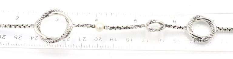 925 Sterling Silver David Yurman Pearl Infinity Necklace