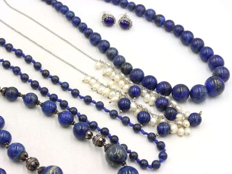 Big group lot of Vintage 925 sterling silver lapiz mixed Jewelry