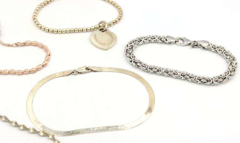 Group lot of Vintage 925 sterling silver bracelets
