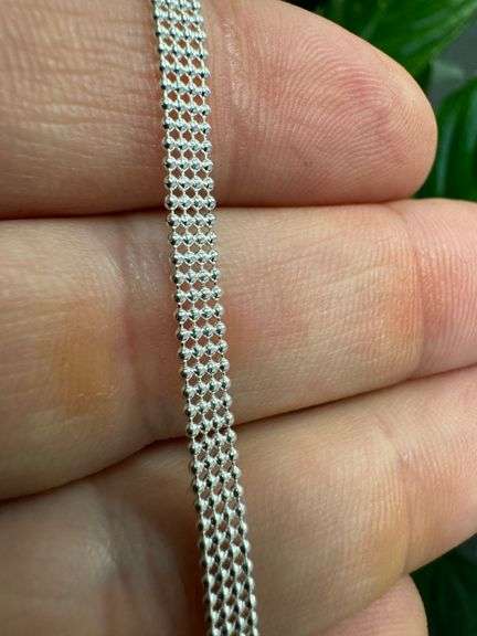 Sterling Silver Italian Ball Bead Strand Chain 4mm 925 Italy Necklace 18"