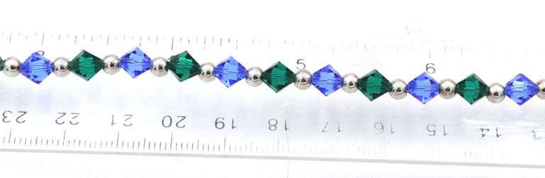Vintage 925 sterling silver group lot of 9 crystal bracelets